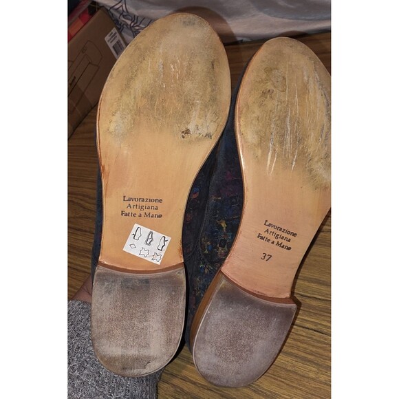 PAPUCEI Rare! Sz6.5 Avant Garde Iridescent Art 2 Wear Artsy Shimmer Tie Up Shoes - Picture 12 of 14